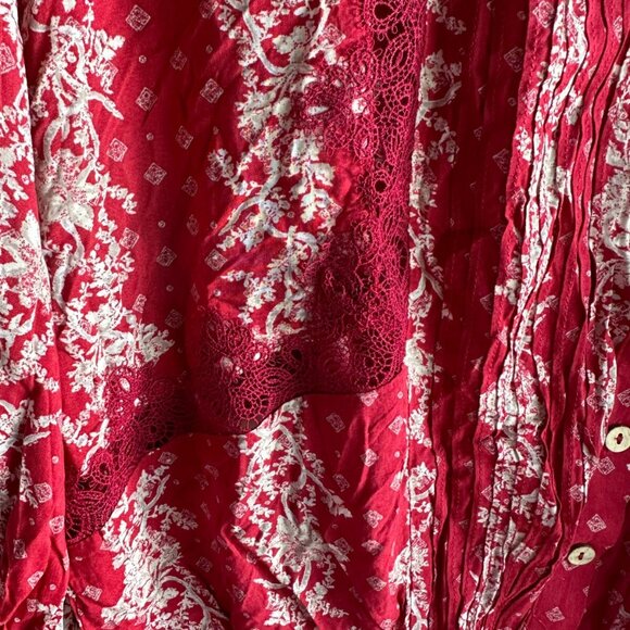 NWOT Free People x Intimately WOMEN'S BODYSUIT S, PINTUCKED LACE TRIM - Picture 6 of 13